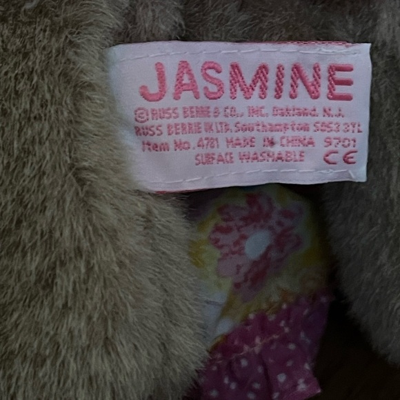 Russ Berrie Jasmine Plush Sunshine Serenade Bunny Rabbit Spring Floral Dress 7” - Picture 5 of 6